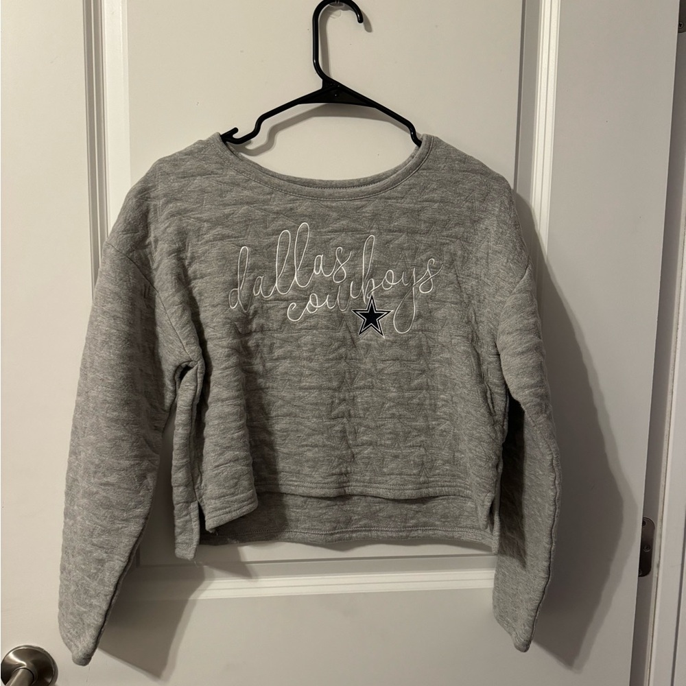 DALLAS COWBOYS WOMENS CROPPED LONG SLEEVE SWEATER